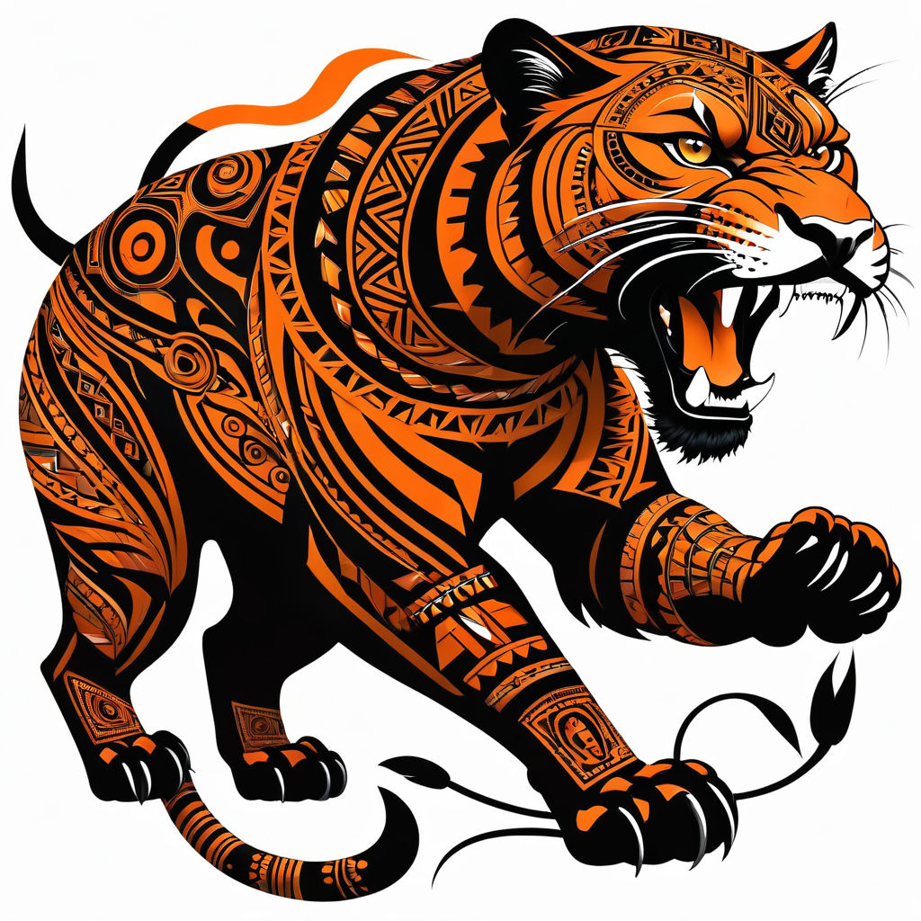 Tiger Angry Tiger Face Tiger Knife Head Tiger Tattoo Vector Stock Vector by  ©thinkliketiger@gmail.com 493446154