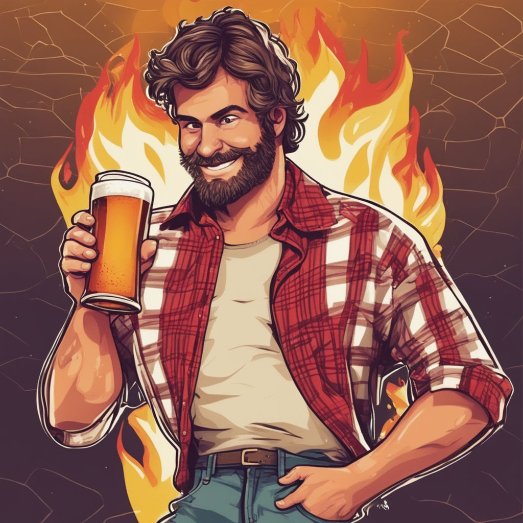 Draw giga chad holding a beer bottle - Playground