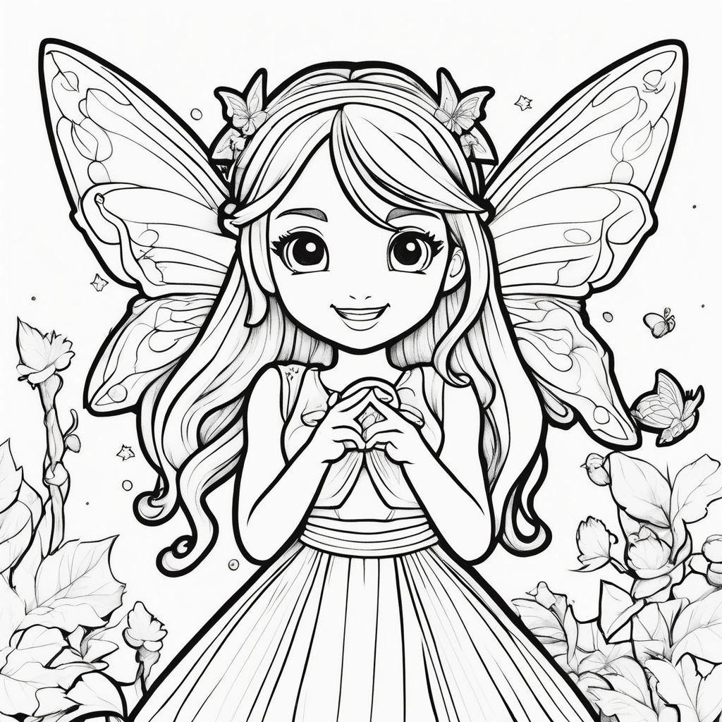 232 Cute Fairy Coloring Book Pages Graphic by Ochiya Store · Creative  Fabrica