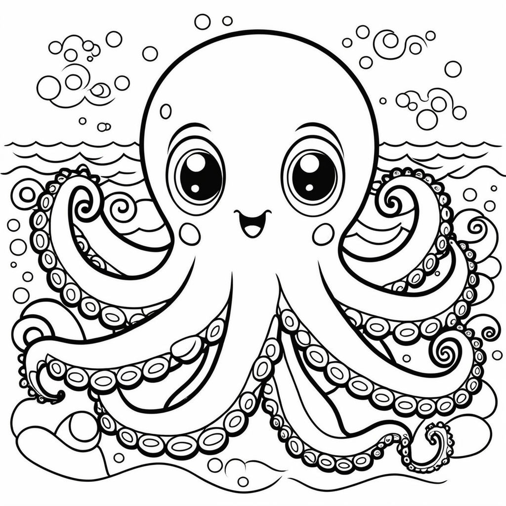 Free Printable Octopus Cute Coloring Page, Sheet and Picture for Adults and  Kids, Girls and Boys - WriteOnCon.com