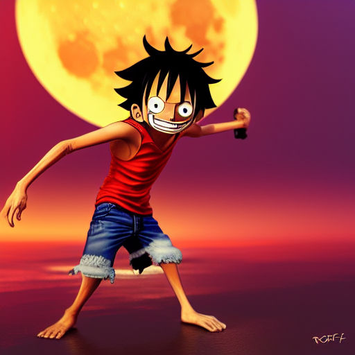 ArtStation - Monkey D Luffy Red moon