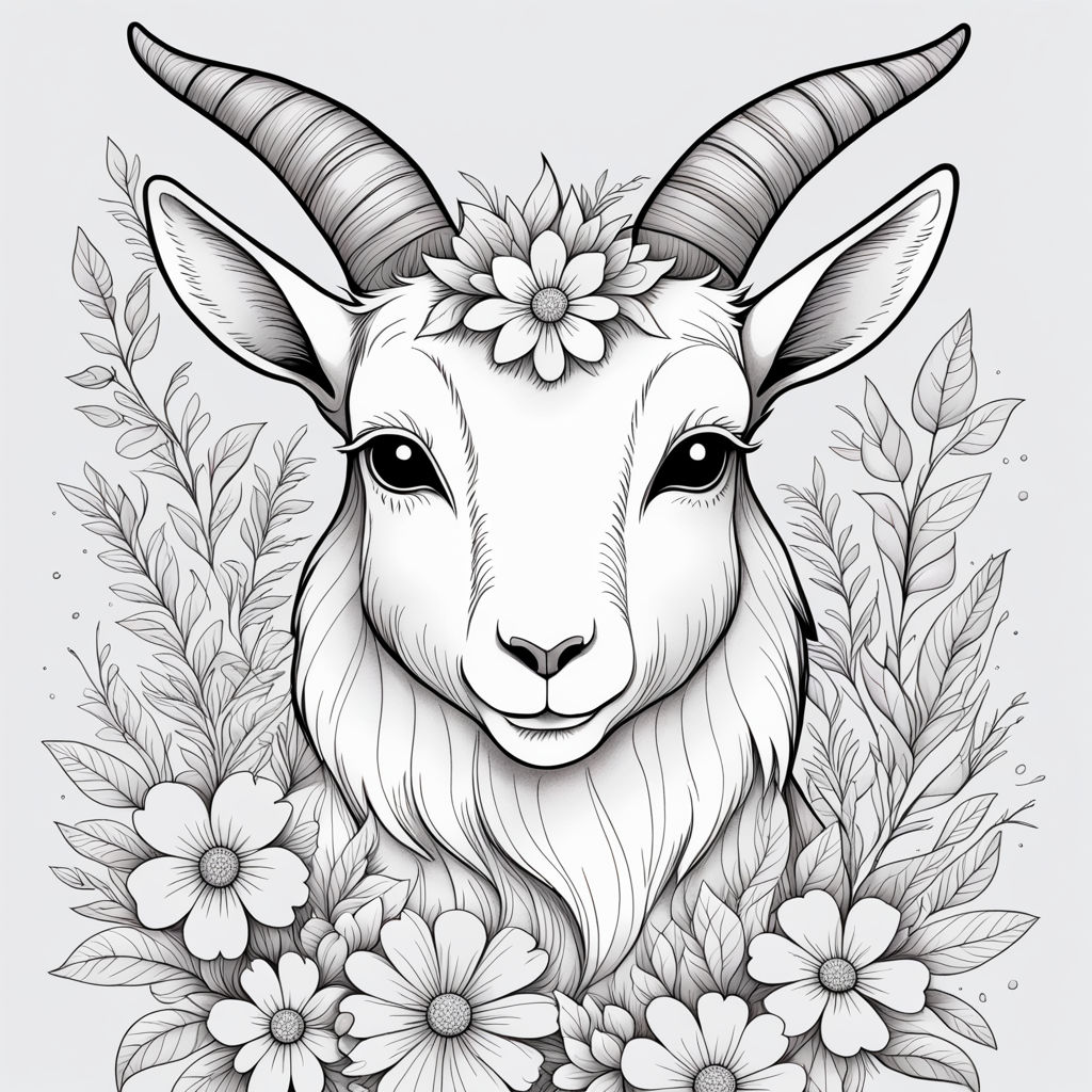 Easy Printable Goat Coloring Pages for Kids