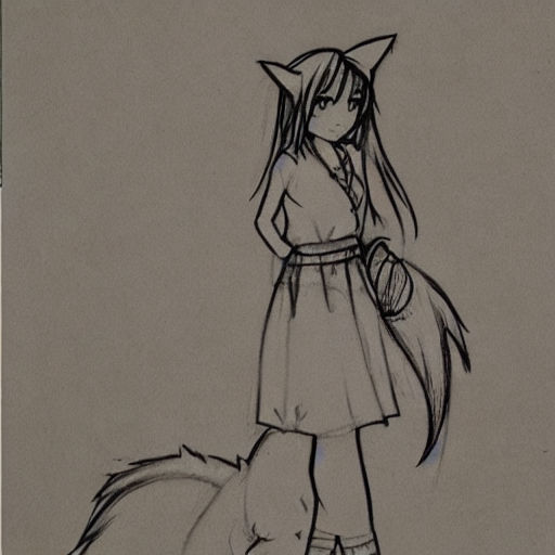 how to draw an anime wolf girl