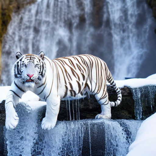 white snow tiger with blue eyes