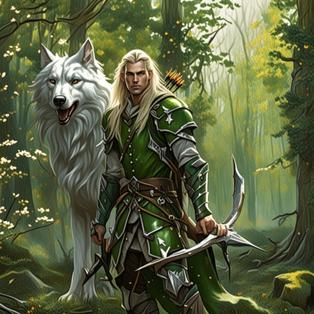 elven ranger wolf