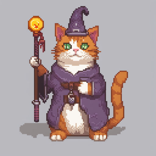 Wizard Cat Pixel Art