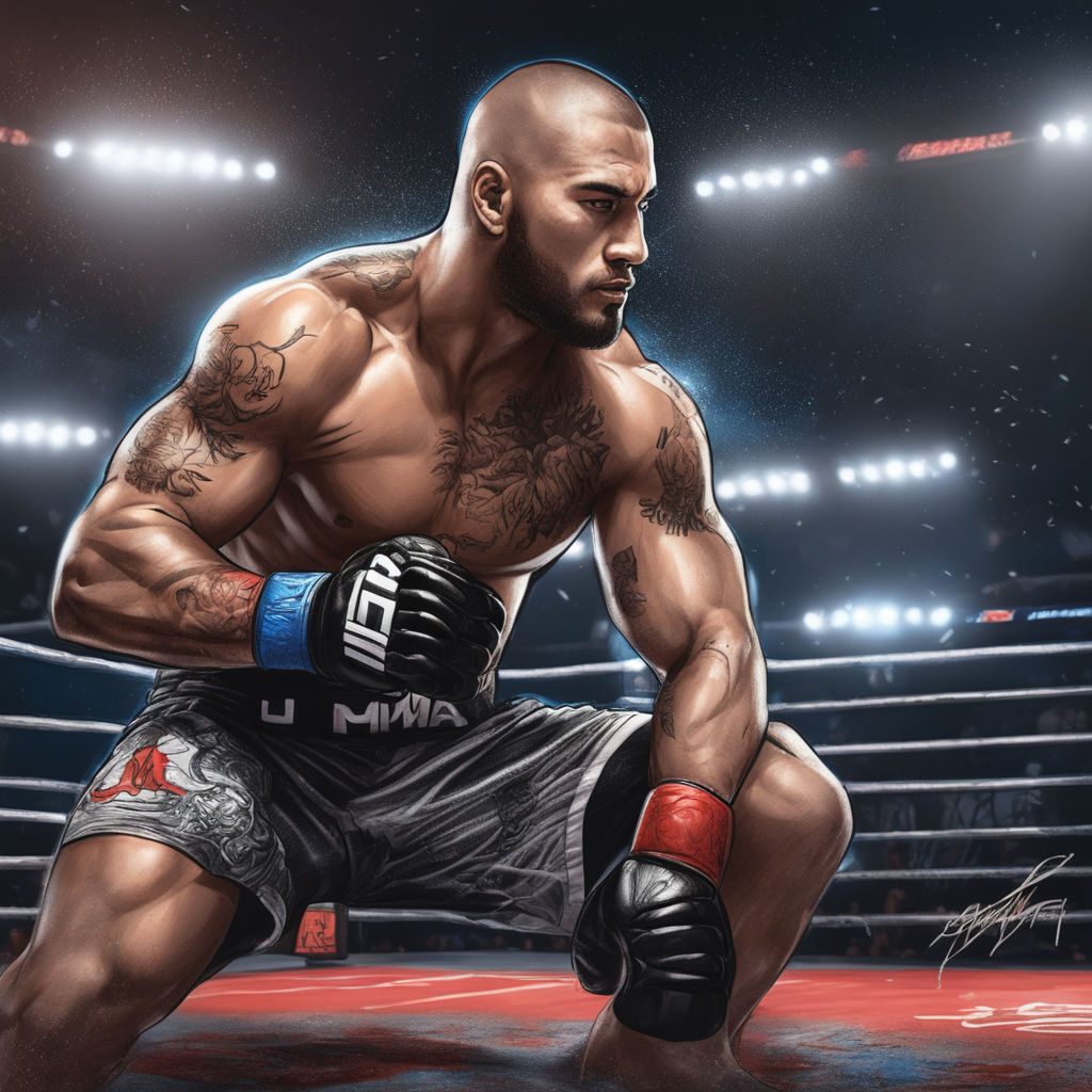 mma fighter drawing