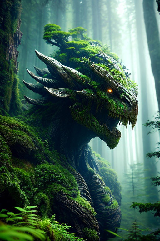 fantasy forest dragon wallpaper