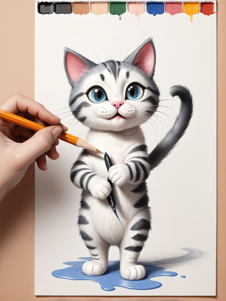 Cat Color Pencil Drawing 20