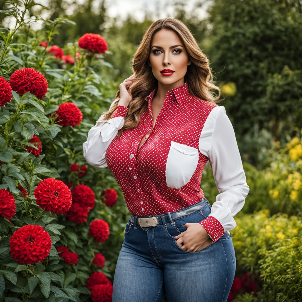 extremely huge voluptuous breasts looking big in a country outfit -  Playground