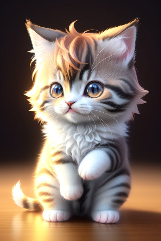 AI Art Generator Cute anime kitten