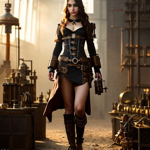 Futuristic Victorian Steampunk: Design a garment that seamlessly fuses the  elegance of Victorian fashion with the innovation and mechanical details of  steampunk aesthetics. Picture corsets adorned with gears - Playground