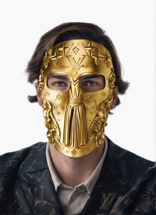 Mortal Kombat Fashion : man wearing Louis Vuitton monogram concept mask,  renaissance period, hyper realistic v--5, 8k, 8mm lens, trending on  artstation, sharp focus, studio photo, intricate details, highly detailed,  by greg