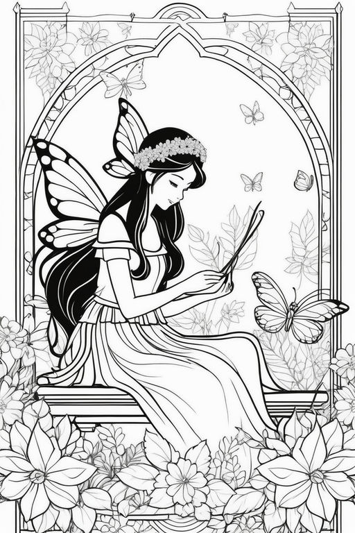 realistic fairy coloring pages