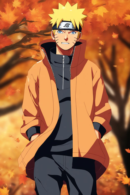 Naruto Uzumaki Wallpaper 4K, Autumn, Chibi, Digital Art