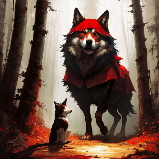 little red riding hood and the wolf drawing