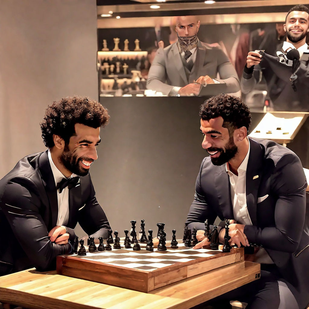 messi and cristiano ronaldo playing chess - Playground