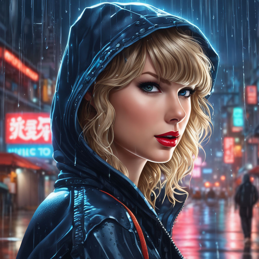 hood city background blonde hair with hooded sweatshirt sky blue eyes black bandana black skirt/ picture