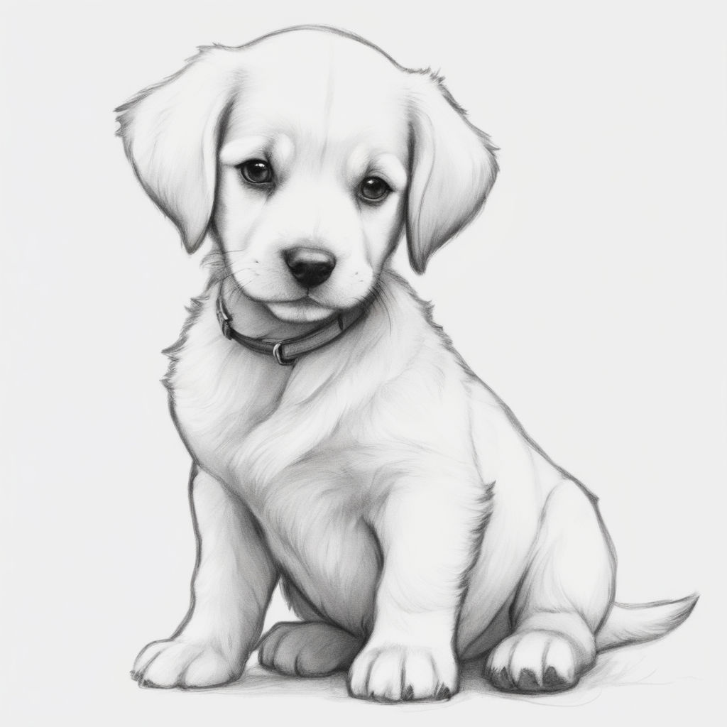 easy-drawing-ideas-black-and-white-pencil-sketch-of-a-cute-puppy-white-background