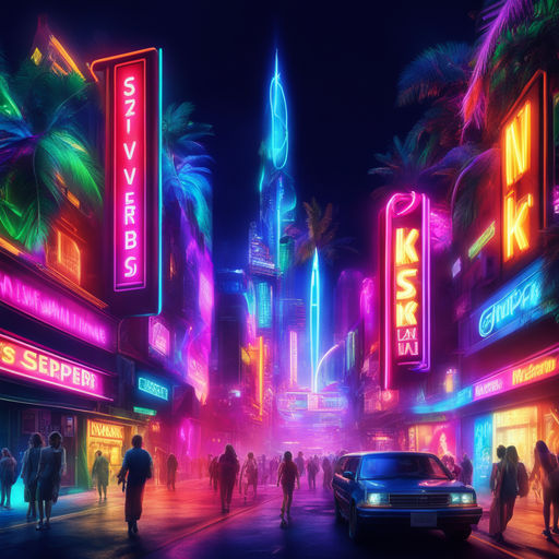 PC Wallpaper 4K - Synthwave Dreams: Embrace the Neon Night! in