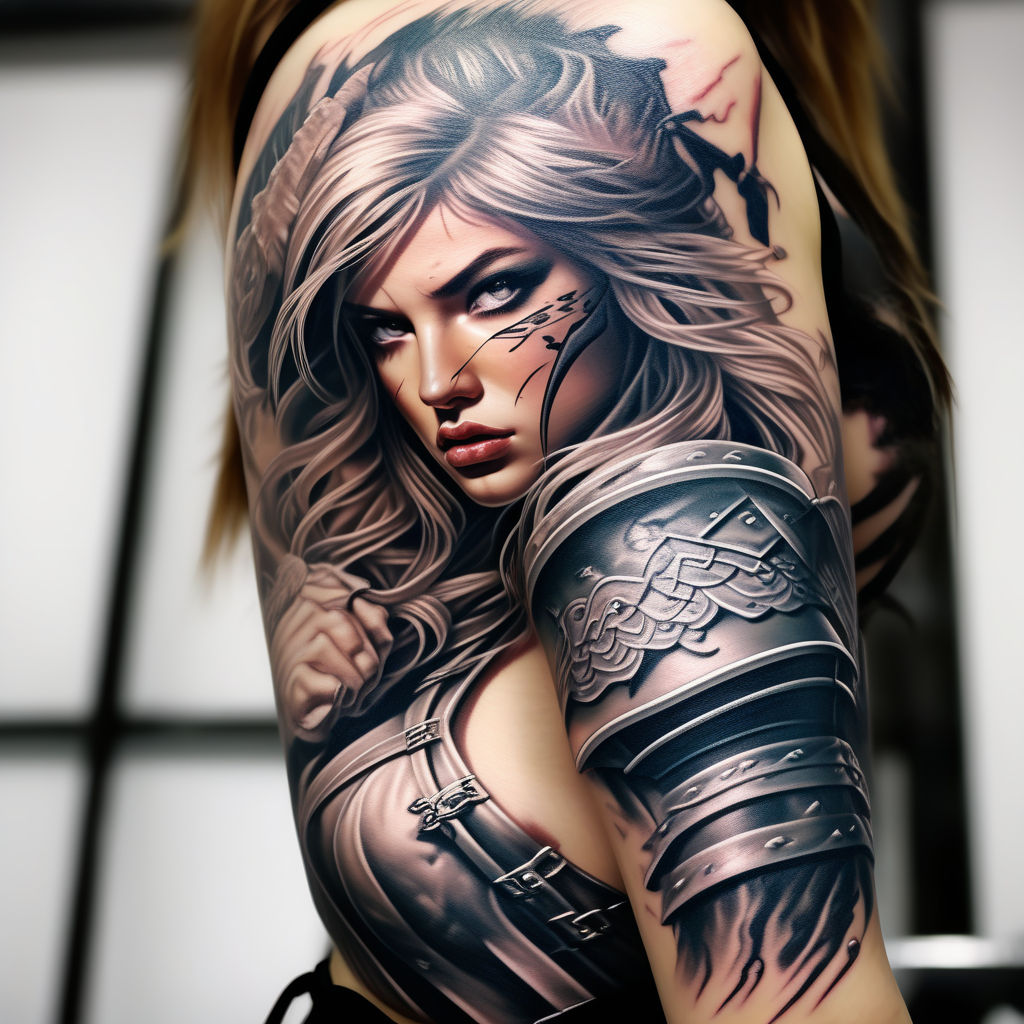 Female Warrior Tattoo | Female warrior tattoo, Warrior tattoos, Dope tattoos