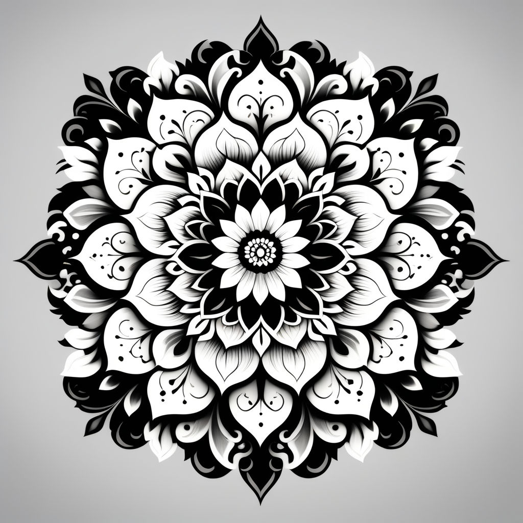 Floral Mandala Tattoo Design Print Graphic by manuranjansarker · Creative  Fabrica