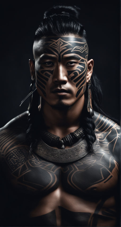 tribal warrior chest tattoos