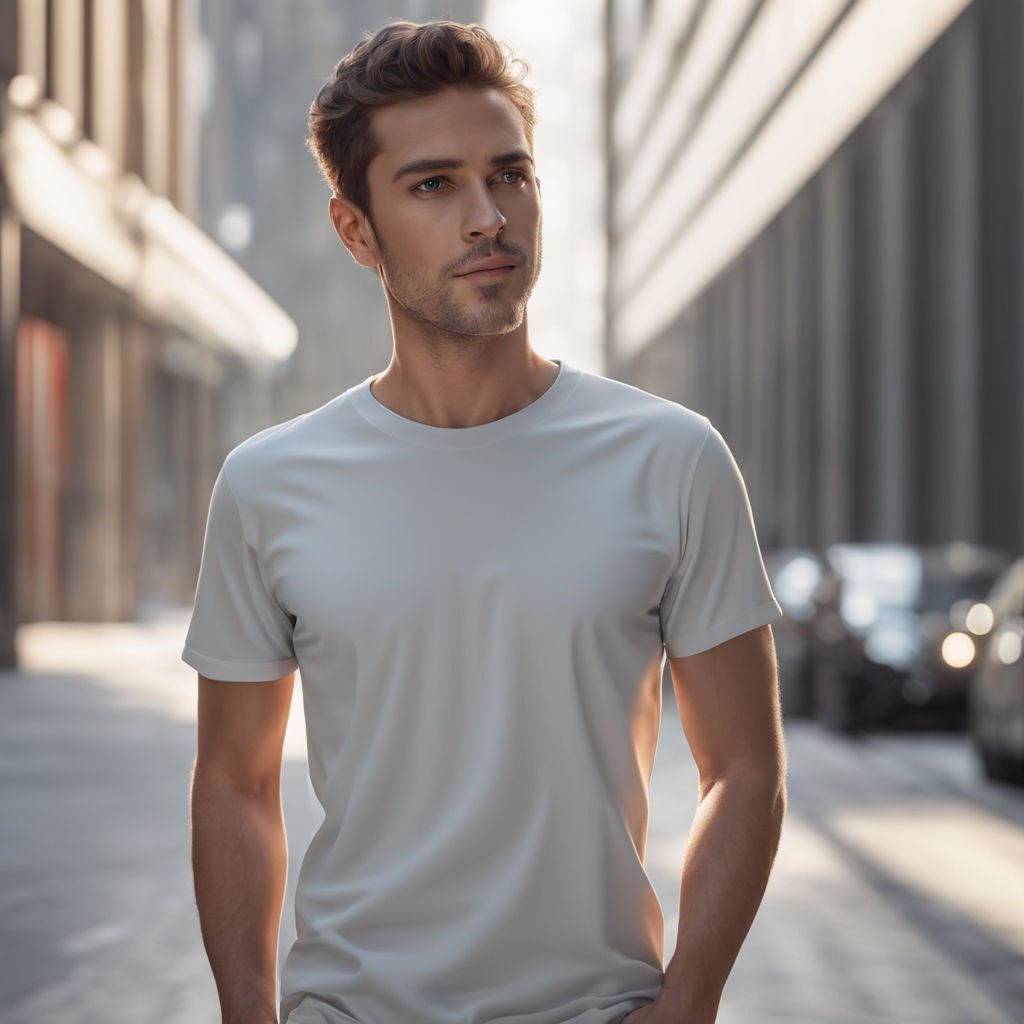 plain black t-shirt mockup template, with male model, front and back view,  isolated on transparent background. generative ai 26537507 PNG