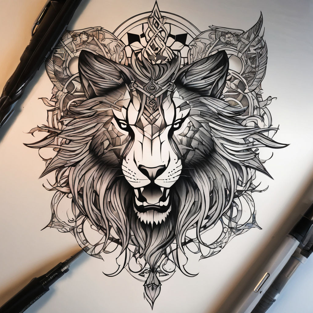 Sketch style lion tattoo by Enya Chiara, Nul181, Zuidland, The Netherlands  : r/tattoos