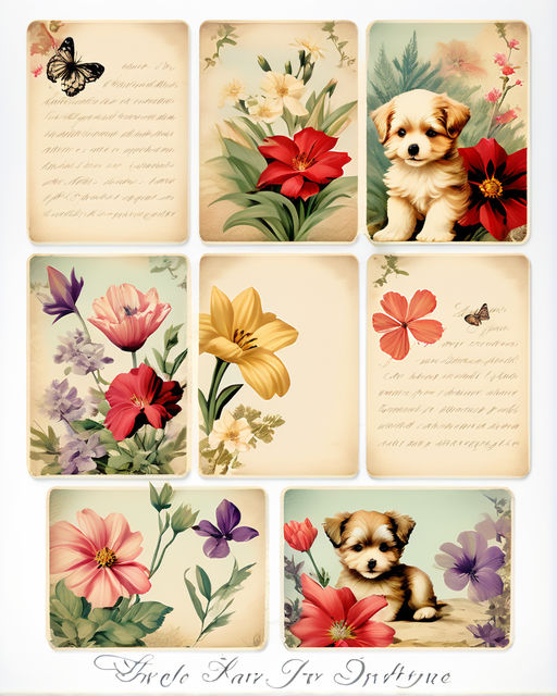 Printable Letter Writing Sheets - Beige Florals - The former