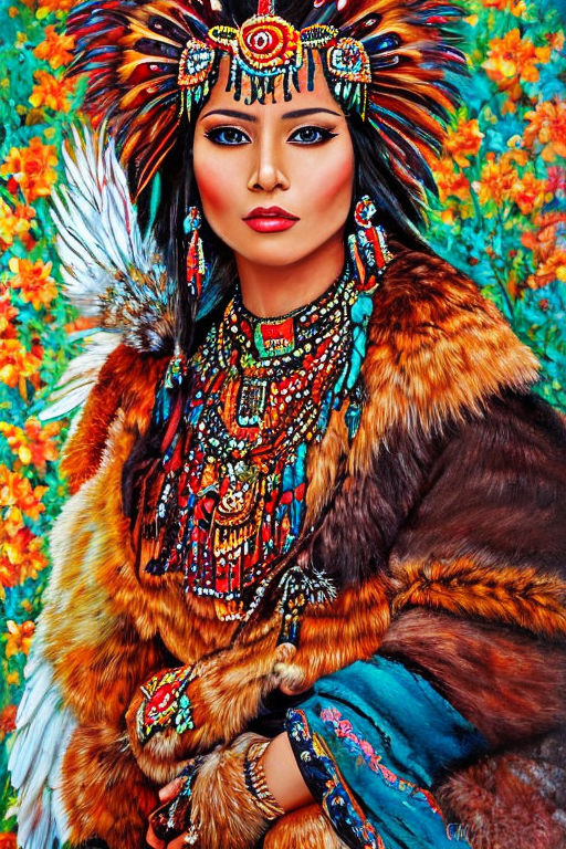 native american female facial features