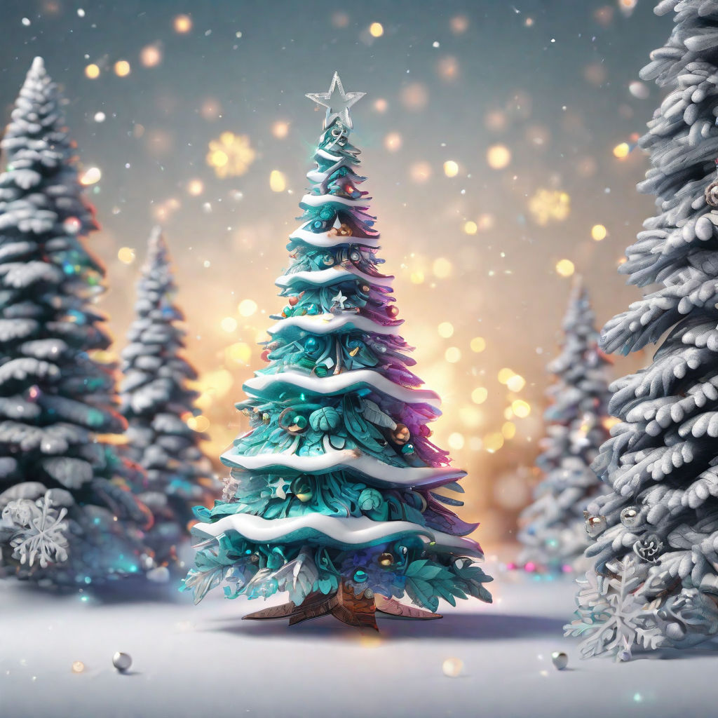 Vibrant Holiday Trees In A Winter Wonderland 3d Rendered Background,  Christmas Minimal, White Christmas Tree, Christmas Graphic Background Image  And Wallpaper for Free Download