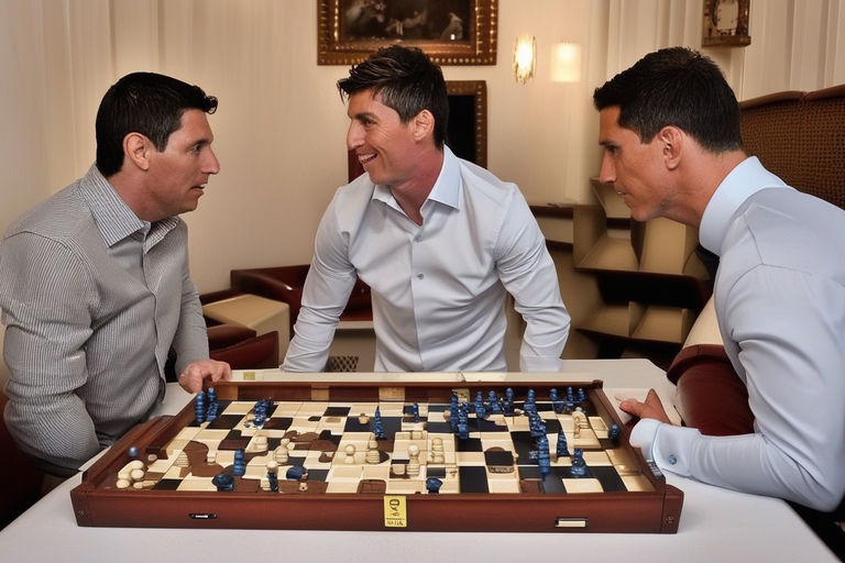 Messi and ronaldo playing chess - Playground