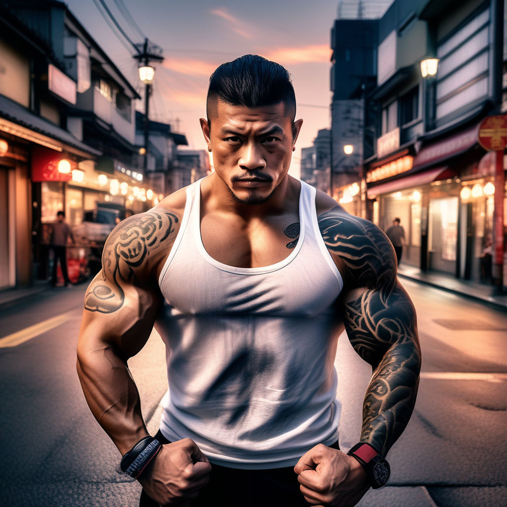 Handsome power athletic man bodybuilder. Fitness muscular body on dark  smoke background. Perfect male. Awesome bodybuilder, tattoo, posing. -  Stock Image - Everypixel