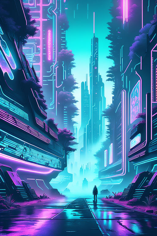 Cyber City, Misty, Neon, world, Cyberpunk, light, AI, HD phone wallpaper