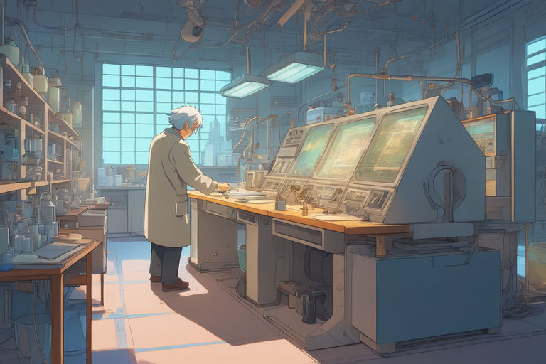 anime female scientist in the laboratory