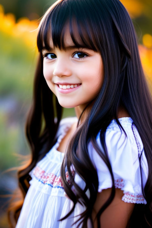 little girl with blue eyes and black hair