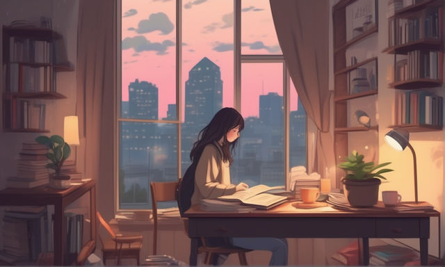 Aesthetic Cute Girl Studying Coffee Mug by aesthetic