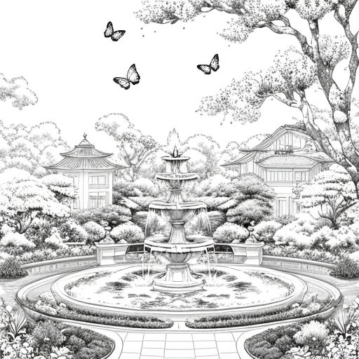 water fountain coloring page