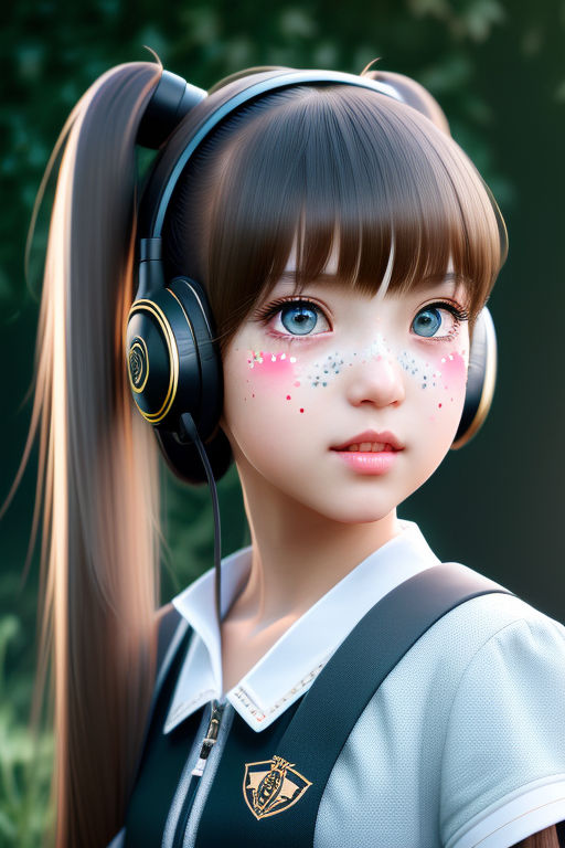 Headphones girl red pretty orange music manga sweet cute girl anime  HD wallpaper  Peakpx