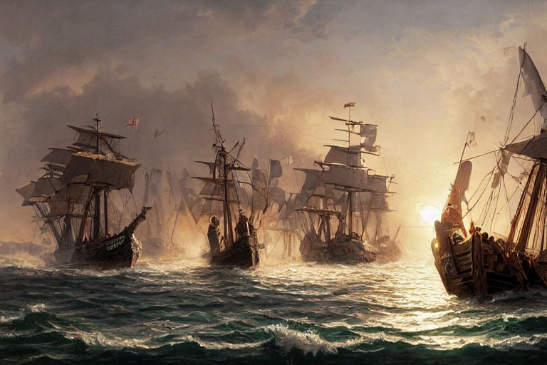 depict the victorious moment of England against the Spanish Armada