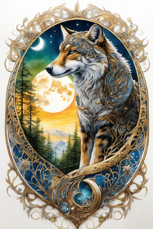 celtic wolf moon tattoo