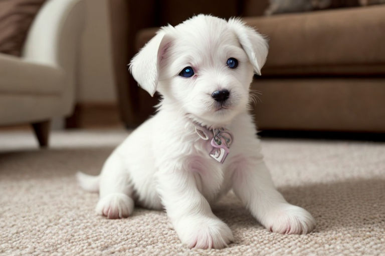 a cute samoyed puppy\