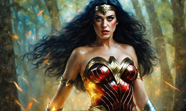 Wonder Woman: Black & Gold Fine Art Print by Warren Louw