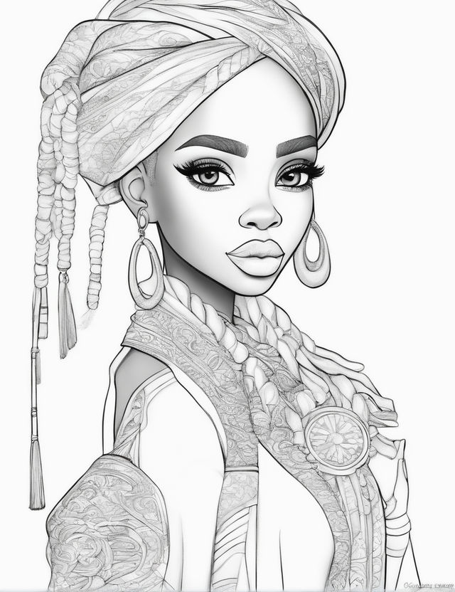 Beautiful Black Women coloring book for adults: Beautiful African American  Women Portraits to Color