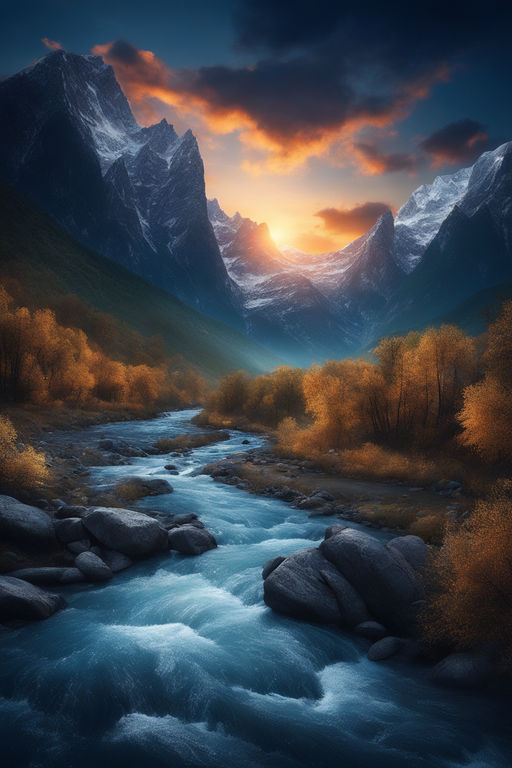 Beautiful landscape rapids on a mountains river in sunlight. Filtered image  colorful effect. 17659148 Stock Photo at Vecteezy