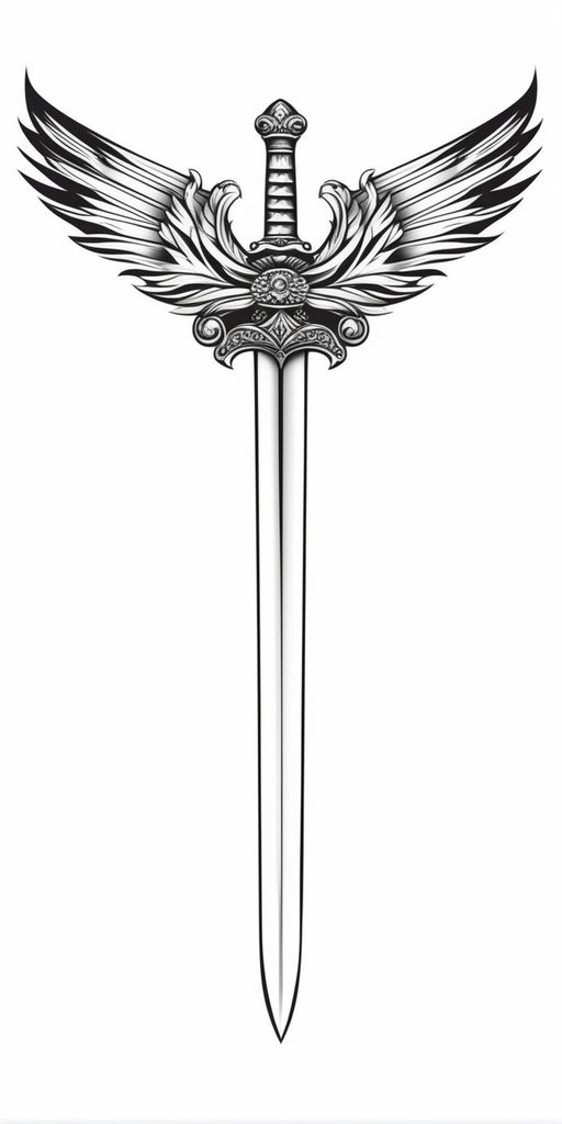 realistic sword drawing