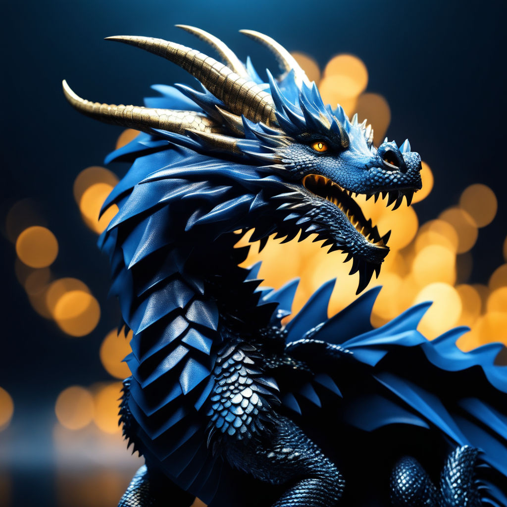 black dragon breathing blue fire