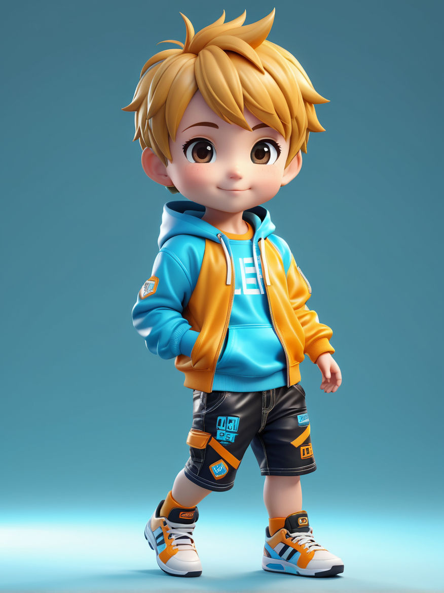 Cartoon Boy Character Creation Set For Animation, Boy Wearing