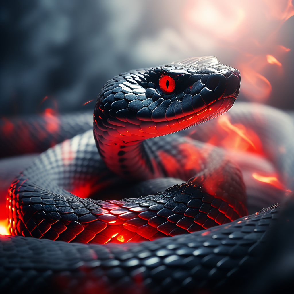 Dangerous snake with red eyes  Red and black snake, Snake art, Snake  wallpaper